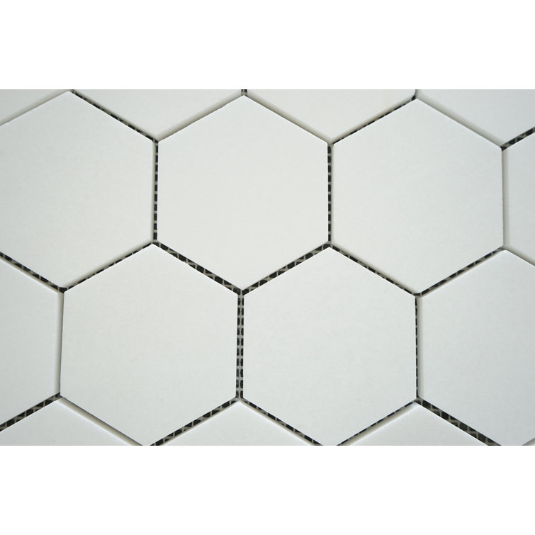 Thassos White Marble Hexagon Mosaic Shower Tile