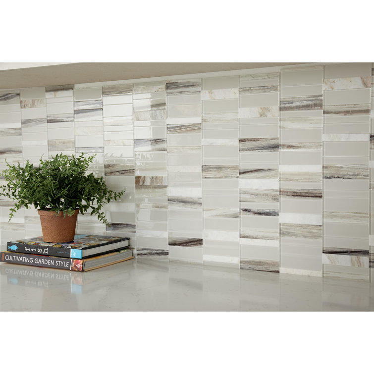 Daphne White Natural Stone Peel and Stick Mosaic Tile
