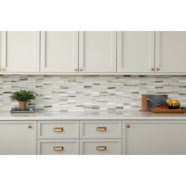 Daphne White Natural Stone Peel and Stick Mosaic Tile