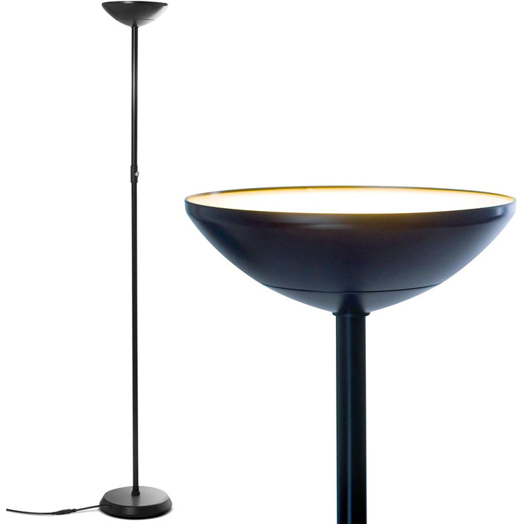 Matte Black 66" Energy-Efficient LED Torchiere for Versatile Use