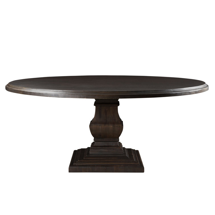 Vintage Brown Round Mango Wood Pedestal Dining Table