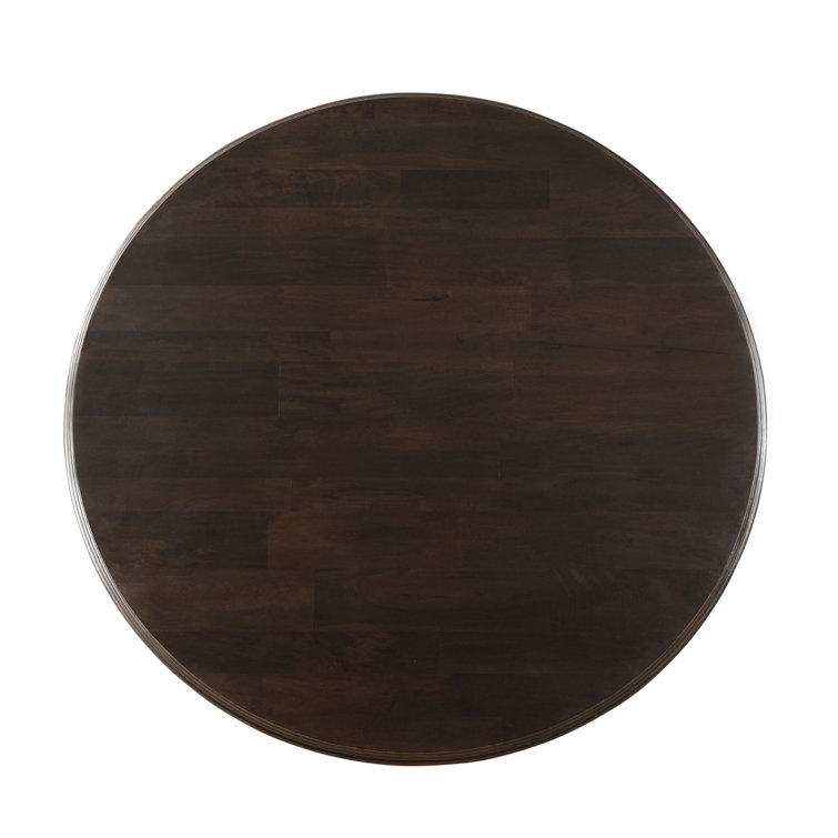 Vintage Brown Round Mango Wood Pedestal Dining Table