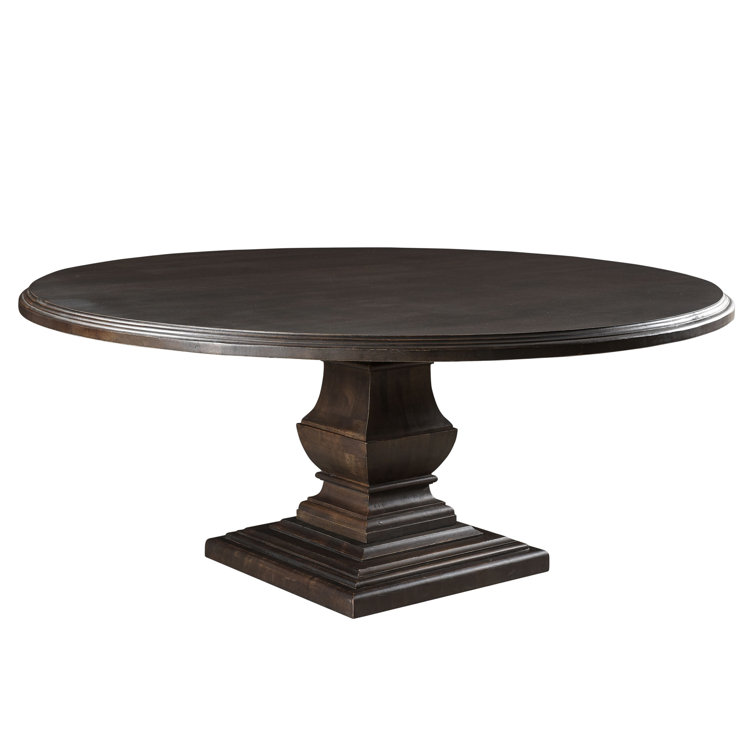 Vintage Brown Round Mango Wood Pedestal Dining Table