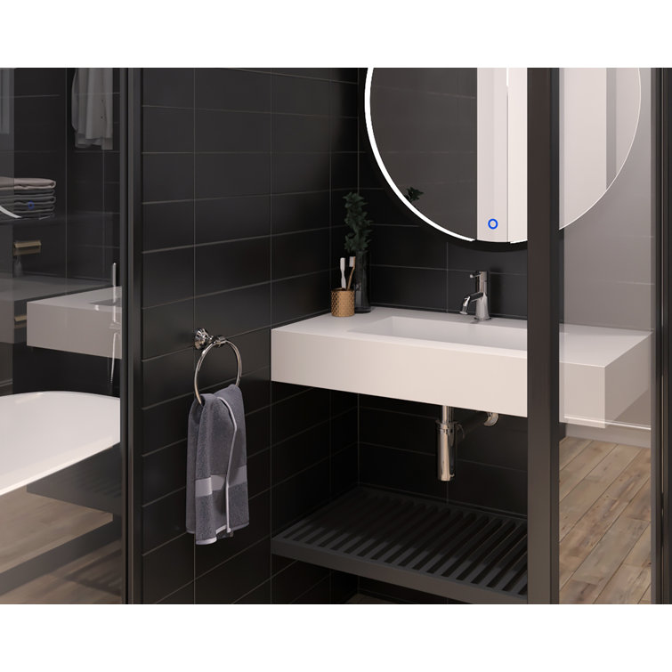 Pyramid 36" Matte White Solid Surface Wall-Mount Bathroom Sink