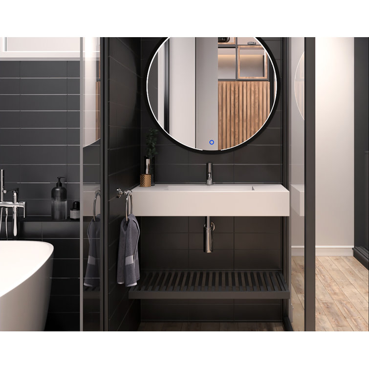 Pyramid 36" Matte White Solid Surface Wall-Mount Bathroom Sink