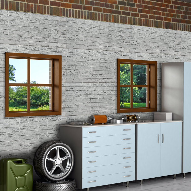 40-in x 24-in Gray Faux Brick 3D Wall Panel