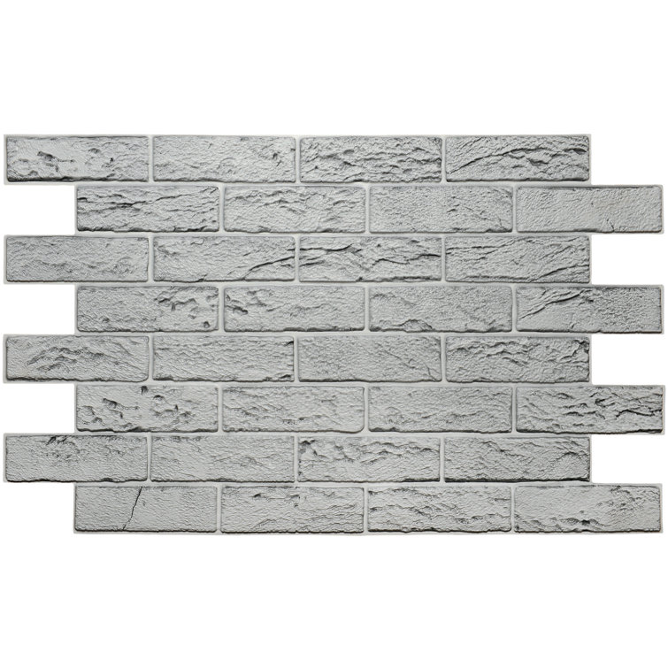 40-in x 24-in Gray Faux Brick 3D Wall Panel