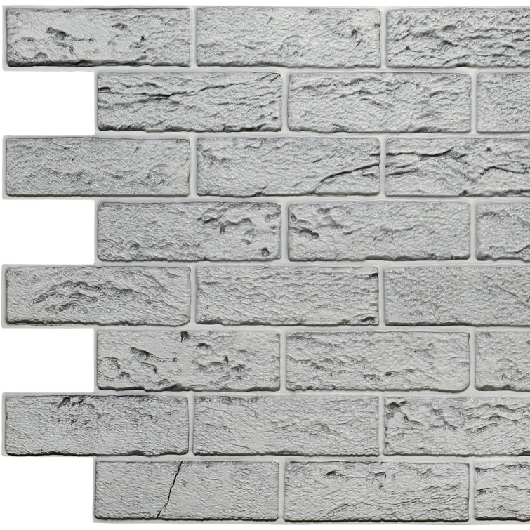 40-in x 24-in Gray Faux Brick 3D Wall Panel