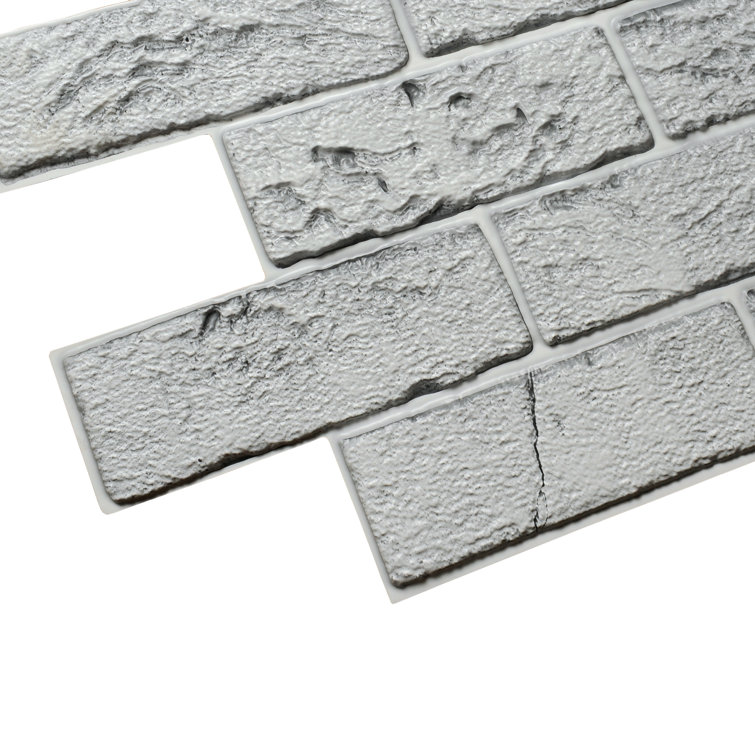 40-in x 24-in Gray Faux Brick 3D Wall Panel