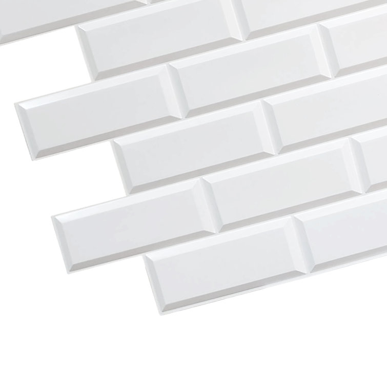 White Faux Brick 3D Textured PVC Wall Panels