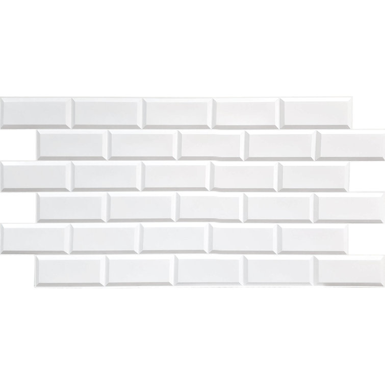 White Faux Brick 3D Textured PVC Wall Panels
