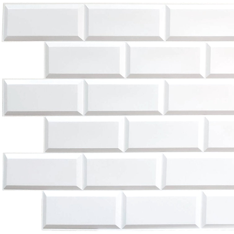 White Faux Brick 3D Textured PVC Wall Panels