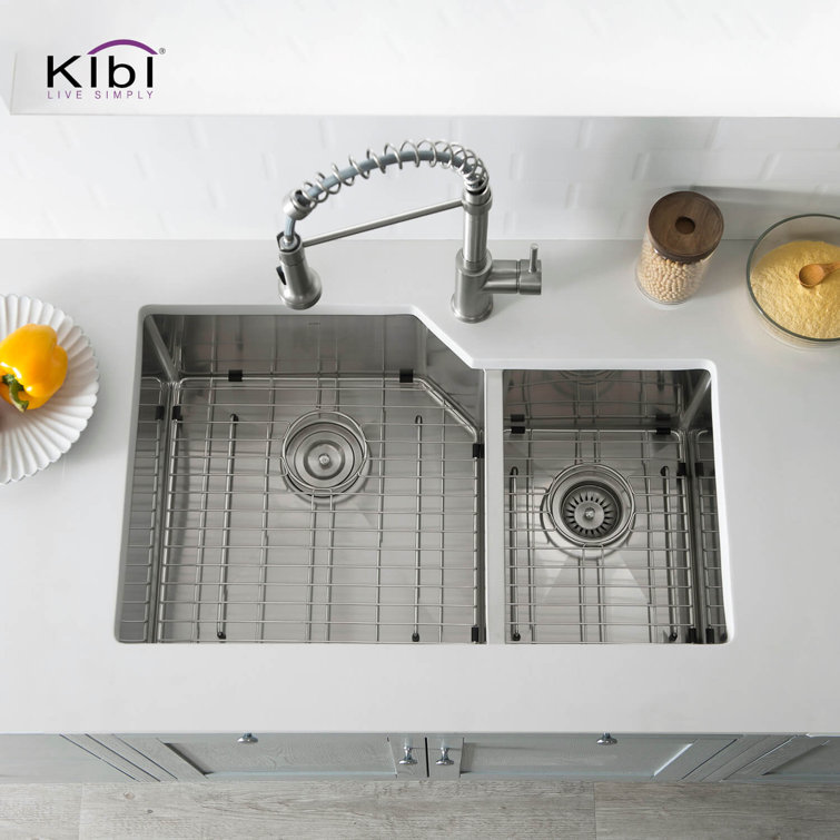 32'' Stainless Steel Undermount Double Bowl Kitchen Sink