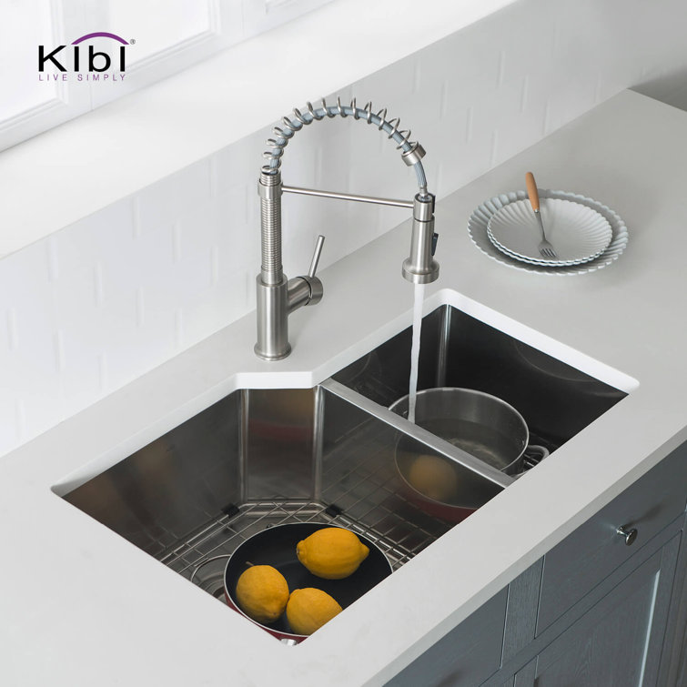 32'' Stainless Steel Undermount Double Bowl Kitchen Sink