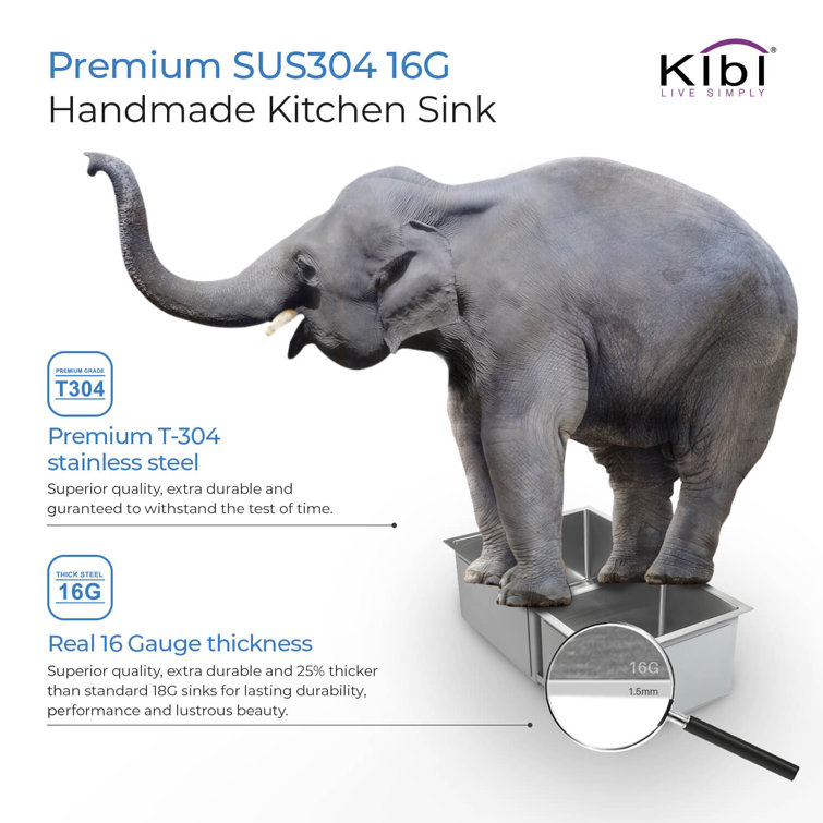 32'' Stainless Steel Undermount Double Bowl Kitchen Sink