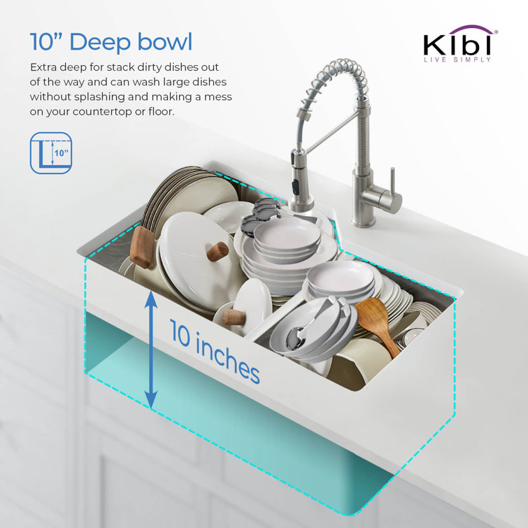 32'' Stainless Steel Undermount Double Bowl Kitchen Sink