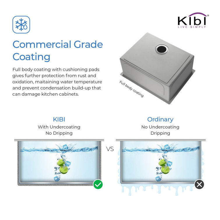 28'' Rectangular Undermount Single Bowl Stainless Steel Kitchen Sink