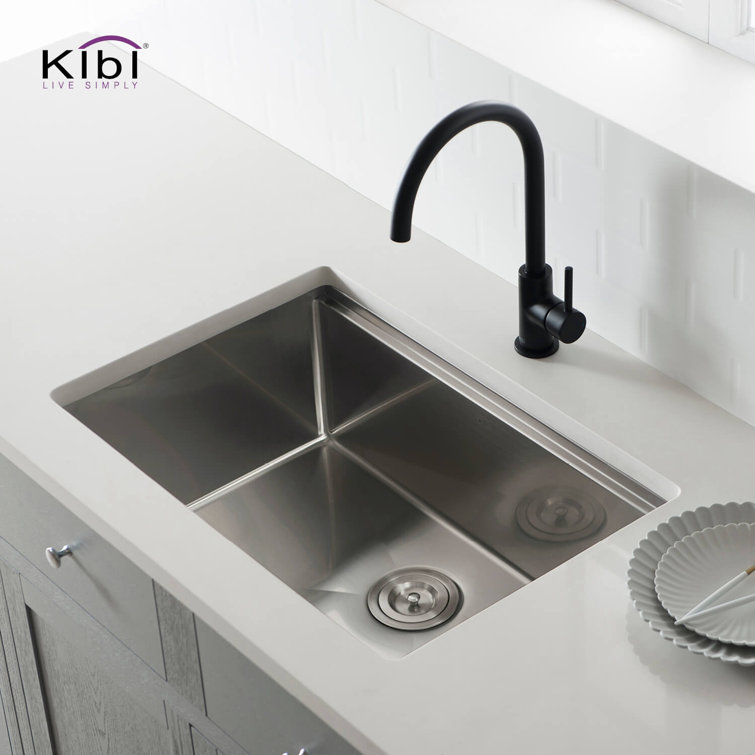 28'' Satin Stainless Steel Undermount Single Bowl Kitchen Sink