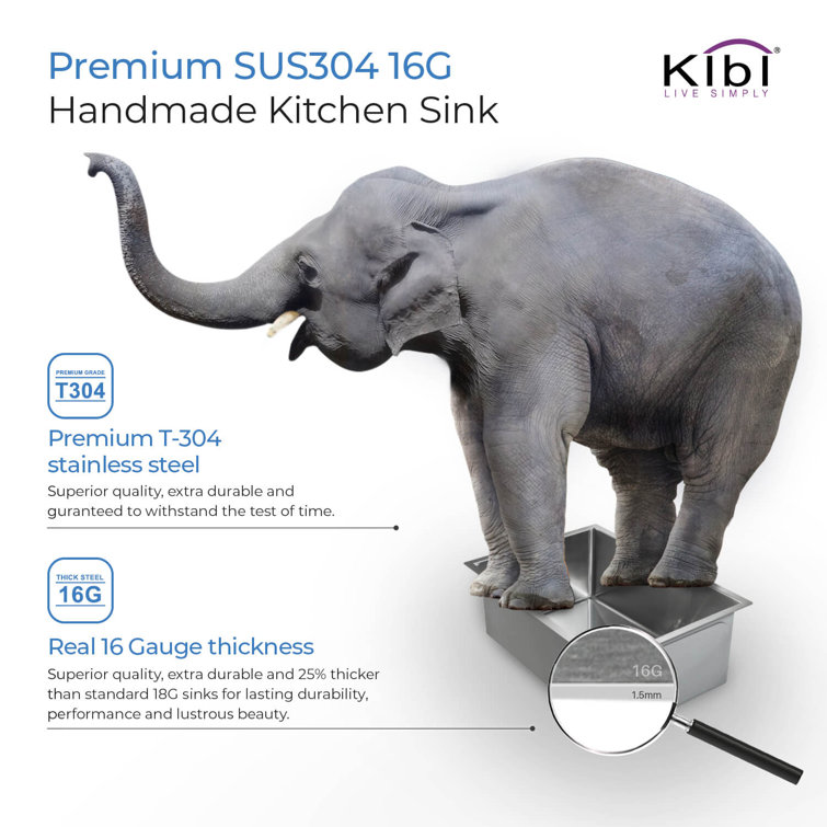 30'' Stainless Steel Undermount Single Bowl Kitchen Sink