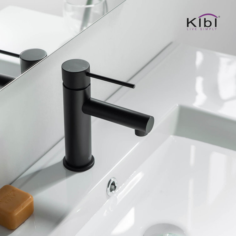 Sleek Matte Black Single-Handle Bathroom Faucet with High-Arc Spout