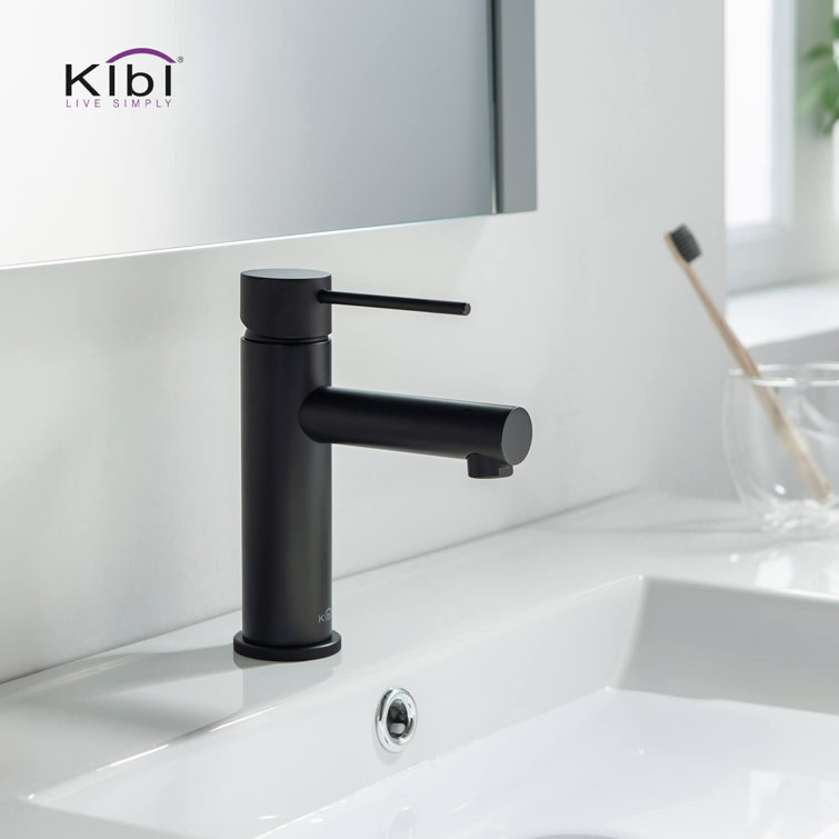 Sleek Matte Black Single-Handle Bathroom Faucet with High-Arc Spout