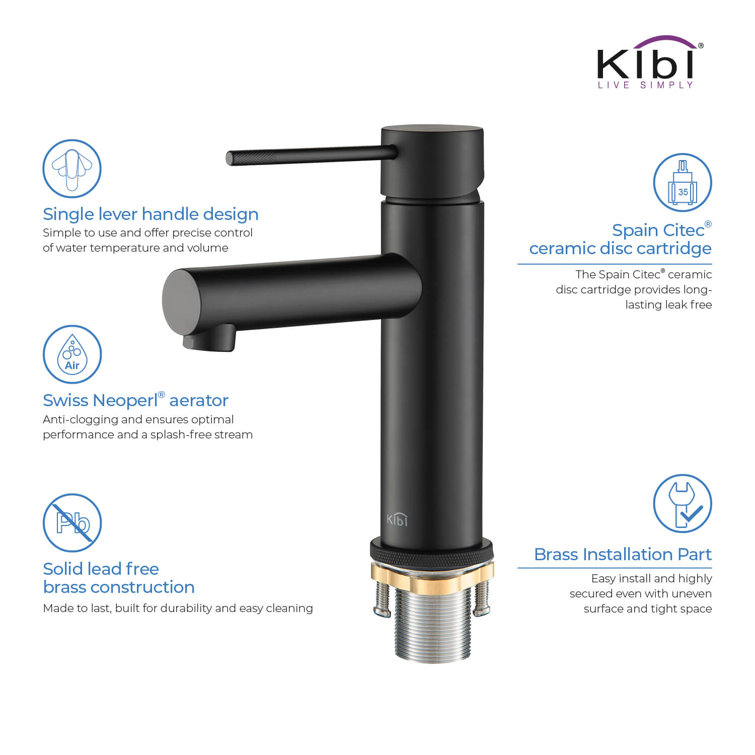 Sleek Matte Black Single-Handle Bathroom Faucet with High-Arc Spout
