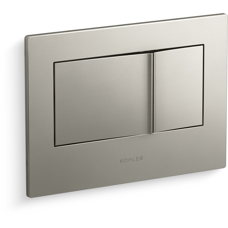 Brushed Nickel Dual-Flush Wall Actuator Plate