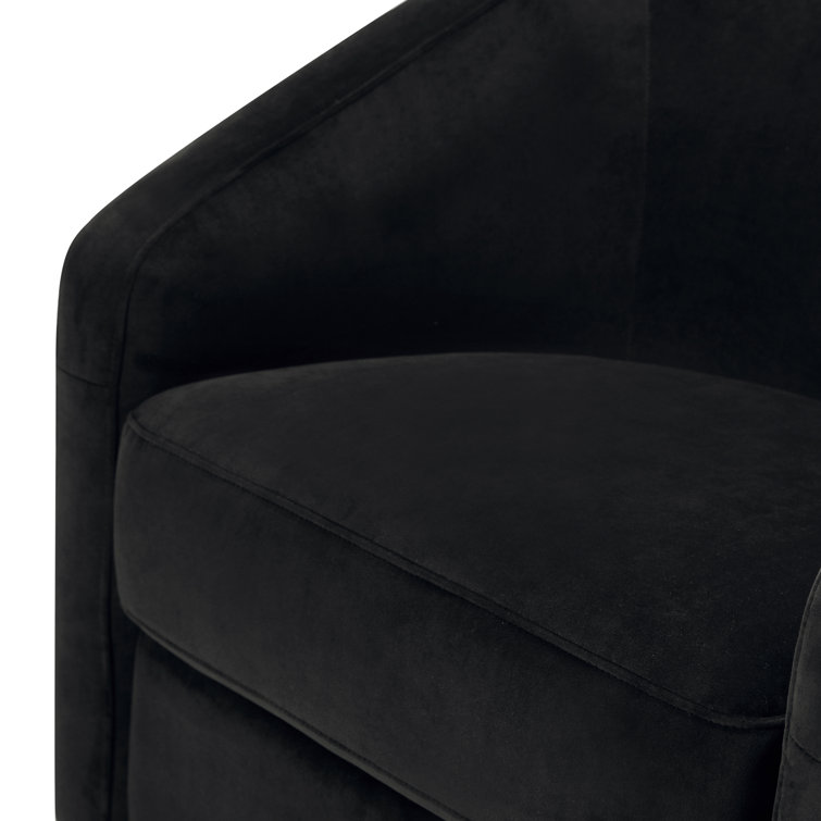 Luxurious Black Velvet Handcrafted Swivel Glider Chair