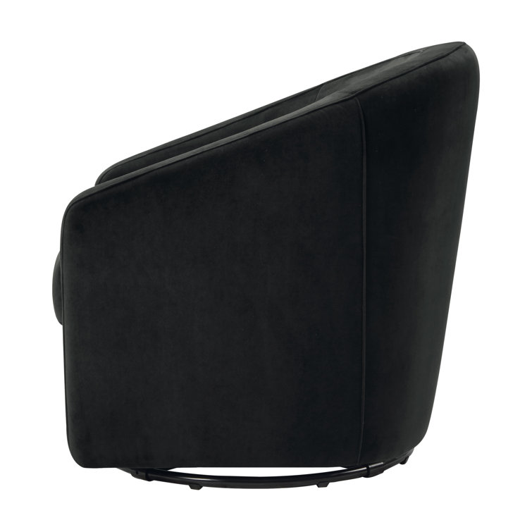 Luxurious Black Velvet Handcrafted Swivel Glider Chair