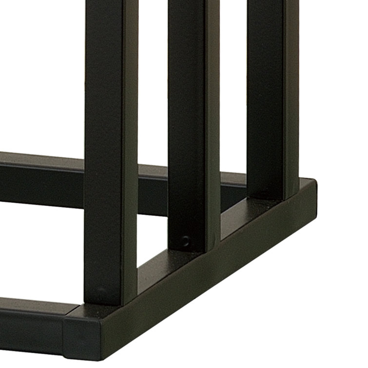 Black Metal and Bamboo 3-Tier Freestanding Towel Rack