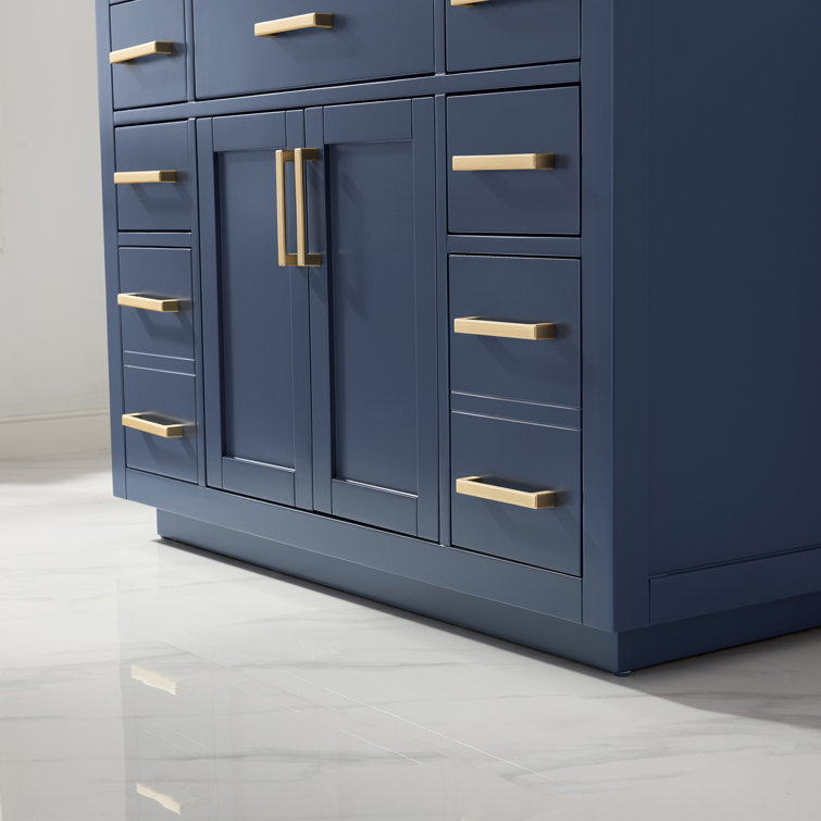 Royal Blue 47.2" Single Bathroom Vanity Cabinet with Gold Handles