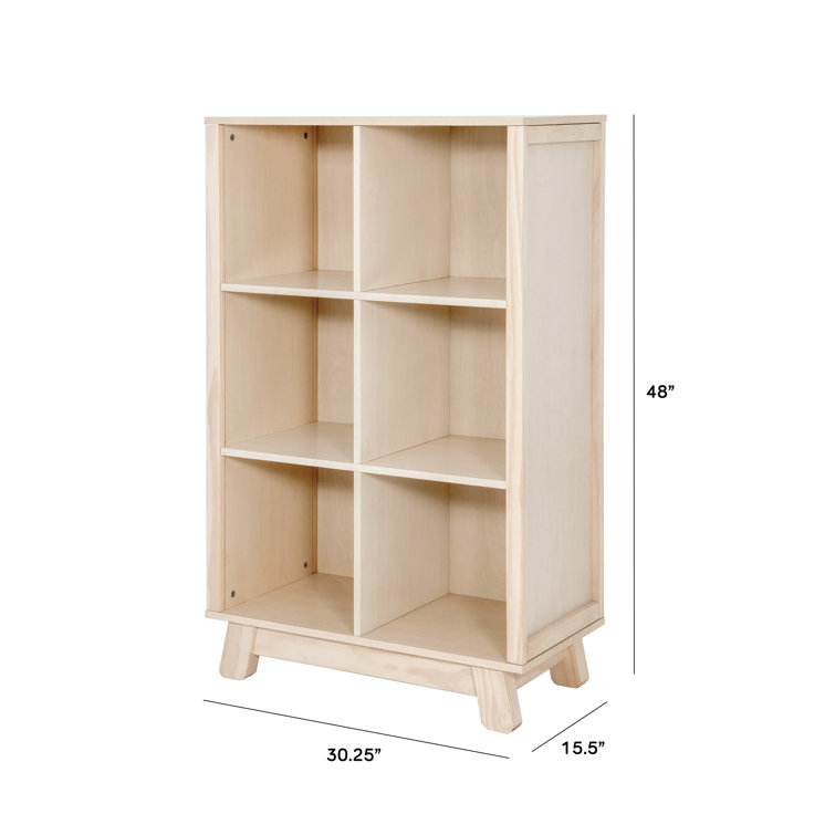 Hudson Playful Angular Legs Washed Natural Kids Cubby Bookcase