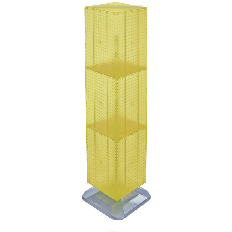 Yellow High Impact Styrene Pegboard Display with Revolving Base