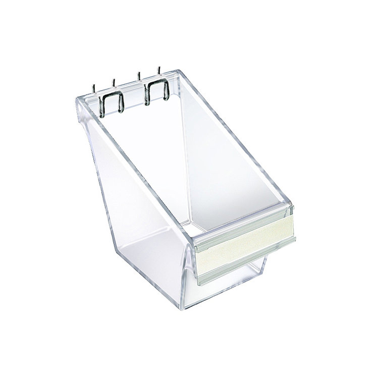 Classic Clear Acrylic Wall-Mounted Display Bucket with Label Holder