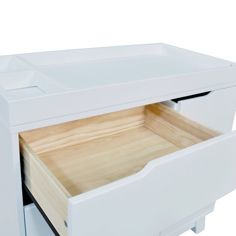 Ivory Pine Wood 3-Drawer Changing Table Dresser
