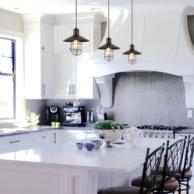 Matte Black Metal Cage Mini Pendant Light