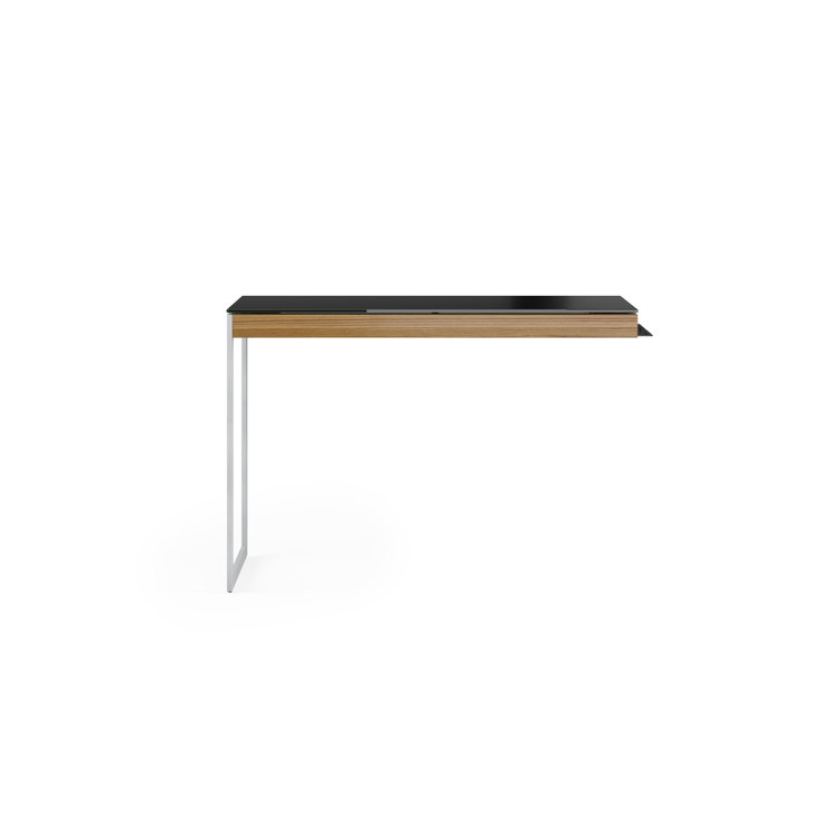 Natural Walnut and Satin Nickel Desk Return