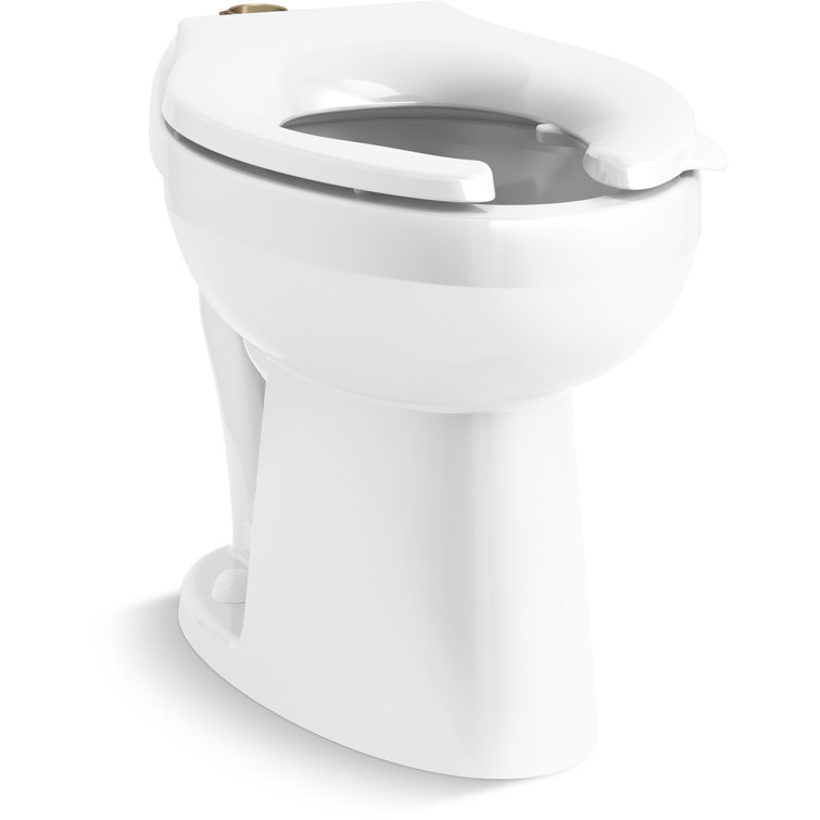White Ceramic ADA Height Flushometer Toilet Bowl