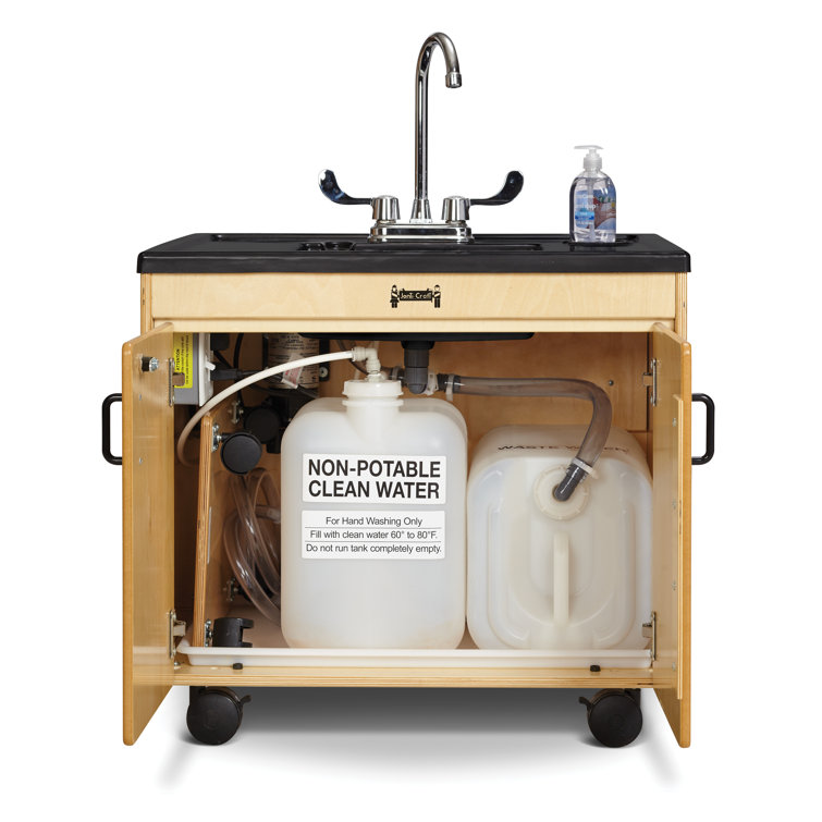 Portable Plastic Sink with Heater for Handwashing, 38" Counter