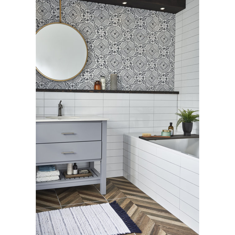 White Glossy 4'' x 16'' Ceramic Subway Tile