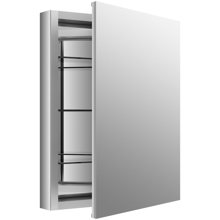 Verdera Sleek 24"x30" Frameless Aluminum Medicine Cabinet with Adjustable Shelves