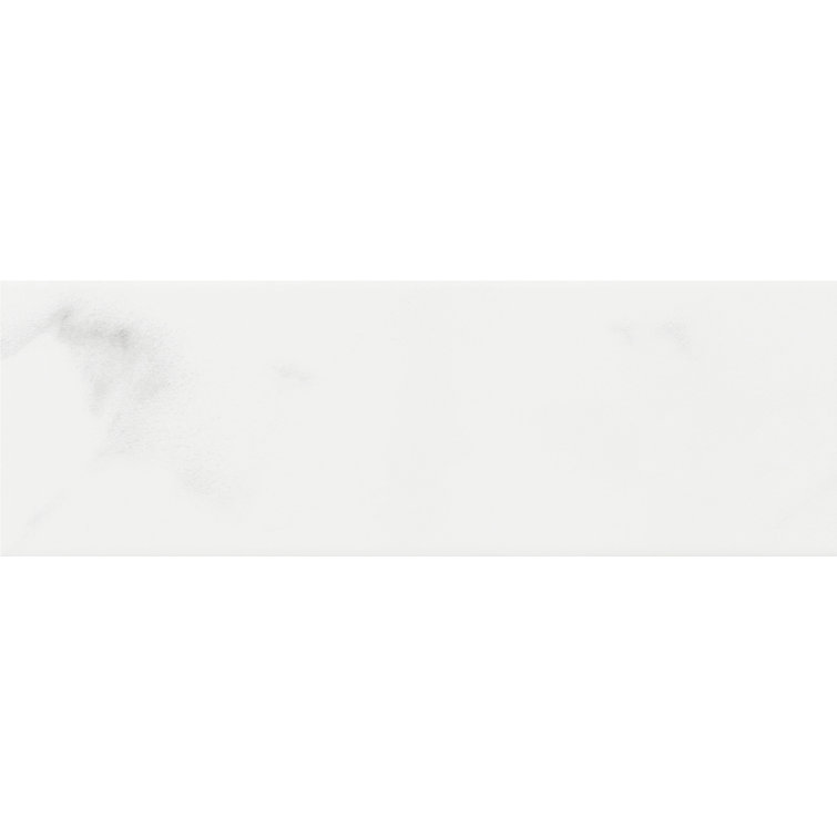 Belmar 4x12 White and Beige Ceramic Marble Look Tile
