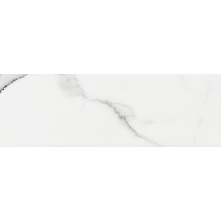 Belmar 4x12 White and Beige Ceramic Marble Look Tile