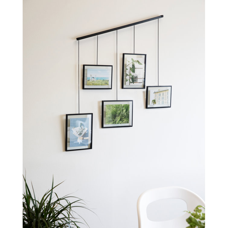 Exhibit Ledge Black Metal 5-Picture Frame Set for Modern Wall Display