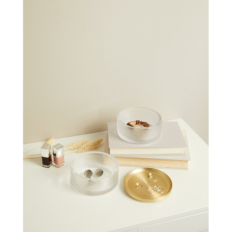 Tesora Brass and Glass Two-Tier Jewelry Box