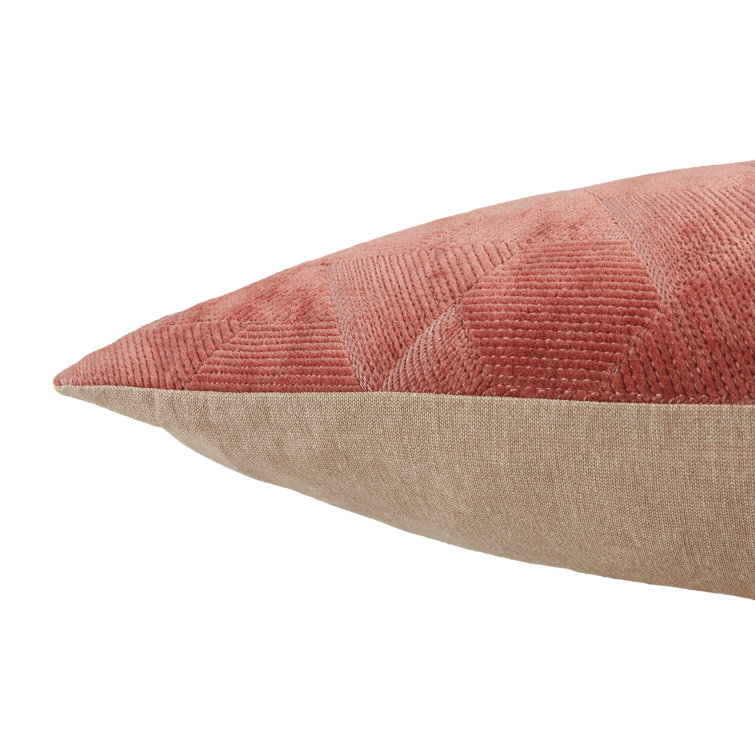 Dark Pink Embroidered Cotton Velvet Throw Pillow Set