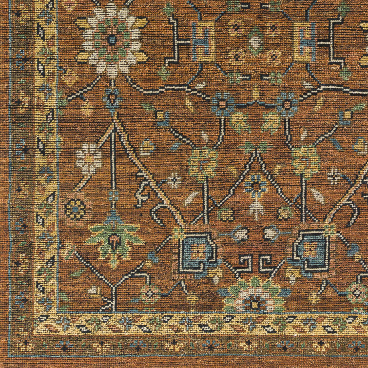 Hand-Knotted Black Wool Rectangular Area Rug