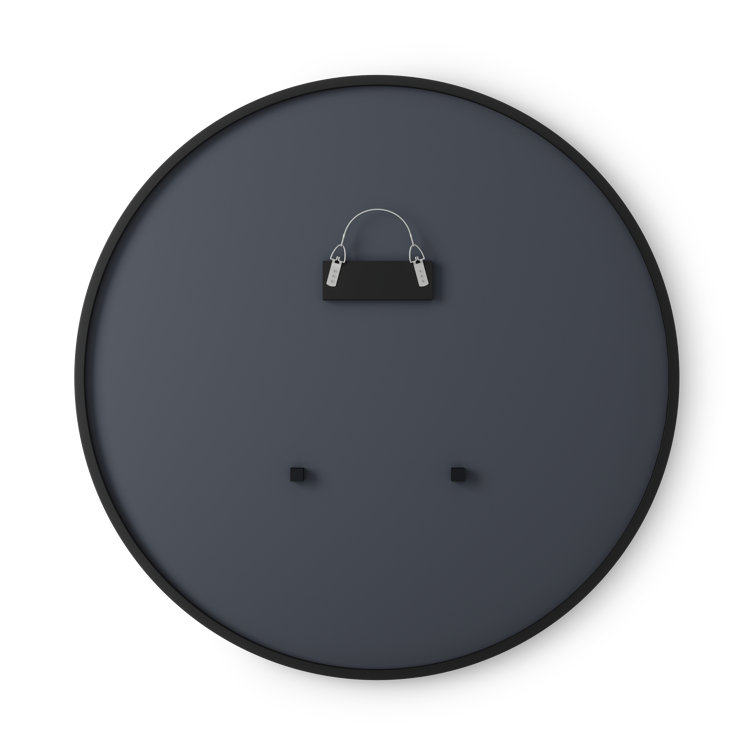 15'' Round Industrial Rubber-Trimmed Wood Wall Mirror