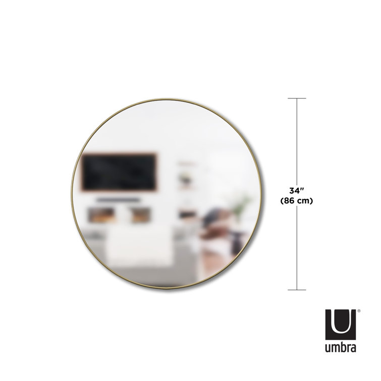 Elegant 36.5" Round Wall Mirror in Bronze and Gold Finish