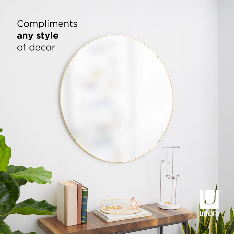Elegant 36.5" Round Wall Mirror in Bronze and Gold Finish